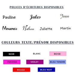 Choix style d'écriture et couleur disponibles