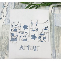 t-shirt brodé animaux personnalisable ou non au prénom de l'enfant