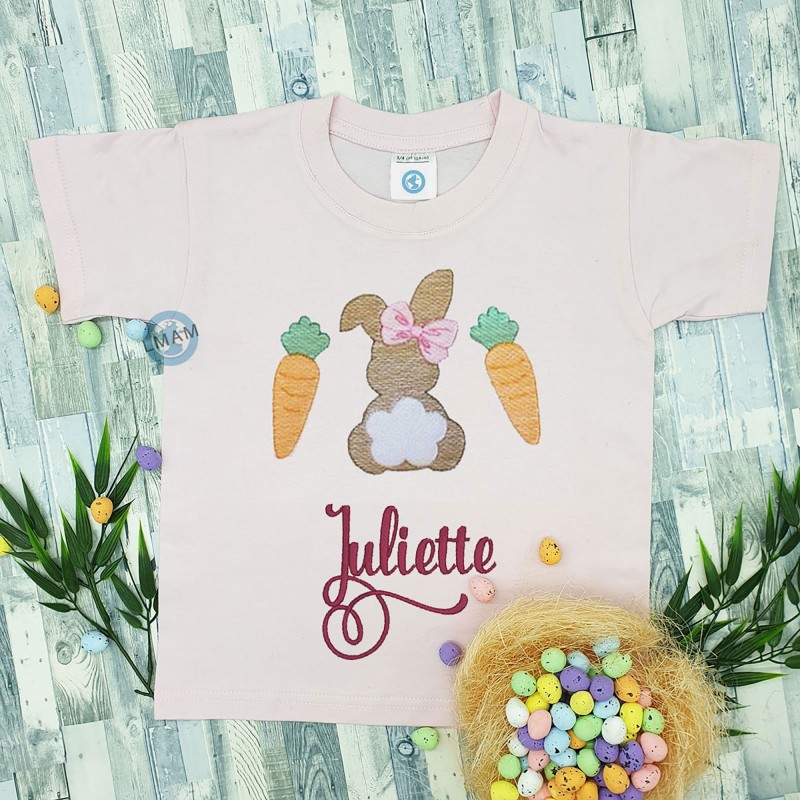 T-shirt lapin personnalisé avec ses carottes pour enfant
