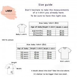 Guide des tailles t-shirt enfant en anglais