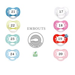 Choix couleurs tétines embouts anatomique.