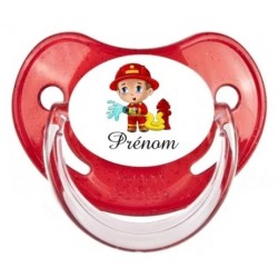 Tétine personnalisable pompier, futur pompier
