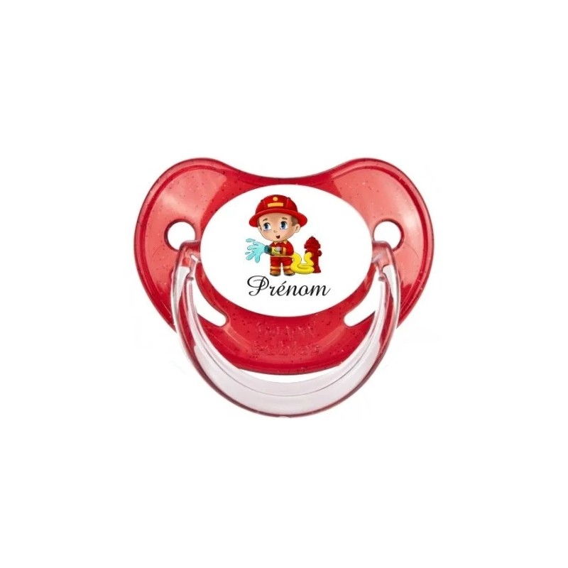 Tétine personnalisable pompier, futur pompier